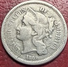 1866 Three Cent Nickel  Free Shipping