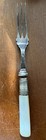 Antique Harrison Fisher   Co Silver Plated Pickle Fork Mother Of Pearl Handle