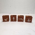 Vtg Mid Cent Dansk Denmark Jens Quistgaard Teak Wood Set Of 4 Match Box Holders