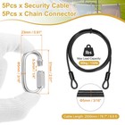 5set 3 16  Dia 6 6ft Security Steel Cable With Loops Black   Quick Links
