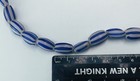 Vtg Venetian African Glass Trade Beads Blue Striped Melon 25   63 5cm   Strand