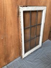 Antique 20x30 Wood Window Sash 9 Lite Leaded Glass Mullions Old Vintage 238-25e