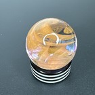 Handmade Contemporary Art Glass Marble 1 04  Gold Fume Twist Cane Swirl Mib Boro