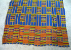 Very Old Kente Cloth Women s Ghana 75  X 40  Strip Loomed  Hand Stitched  Beauty