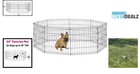 Easy Assembly Black Metal Exercise Pen With 8 Panels - Perfect For Small Pets