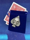 Poker Card Guard Protector Skull Spade handmade Sterling Silver Chromestyle 1of1
