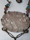 Choker Necklace Carved Rose Quartz Victorian Antique 100 Years Old 16   