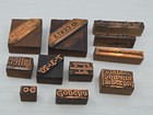 23 Antique Cigar Box Letterpress Printing Block Stamps Copper Plate On Wood
