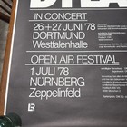 Bob Dylan 1978 German Tour German Tour A1 Concert Poster Nm Kieser