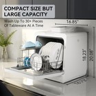 Hermitlux Countertop Dishwasher  7 Washing Programs Portable Dishwasher