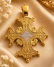 Orthodox Three Bar Cross Pendant Silver Gold P  Jesus Christ Victory Cross