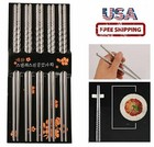 5 Pairs Stainless Steel Chopsticks Reusable Lightweight Metal Chopsticks 9  Usa