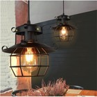 Farmhouse Ceiling Light Fixture Rustic Industrial Iron Cage Hanging Pendant Lamp