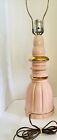 Vtg Mcm Pink   Gold Kron Table Lamp Works  25        