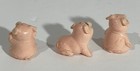 Vintage Miniature Pink Pig Figurines Lot Of 3 Ceramic Farm Animals