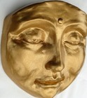 Handmade Buddha Face Golden Wall Sculpture  Garden  Gifts  By Claybraven