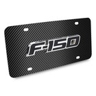 Ford F-150 3d Metal Logo Black Carbon Fiber Patten Stainless Steel License Plate