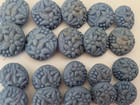 Vintage Buttons Lot Of 20 Periwinkle Blue Molded Plastic Flowers Two Sizes
