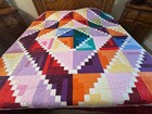 King  Size  Machine Pieced And Quilted  Patchwork Quilt 74