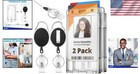 Rigid Id Badge Holder W retractable Reel Clip  clear  2 Pack   Horizontal Or Ver