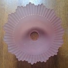 Vintage Art Deco Pink Ribbed Frosted Glass Lamp Shade