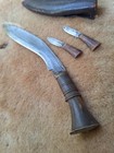 Vintage Gurkha Kukri 6 5  Blade 10 5  Oal Horn Handle With Sheath Old And Nice 