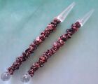 Rhodonite Wand With Silver And Quartz Point  Chakra Wand Rhodonite Crystal Wand