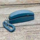 At t Trimline Desk Phone Push Button Corded Telephone Vintage Blue