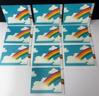 Vtg Current Inc Rainbow 10 Blank Note Card Set Envelopes Rainbow Clouds