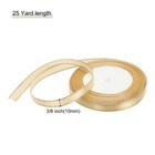 3 8  25 Yard Wide Satin Ribbon With Gold Edges Grosgrain Ribbon  Bright Gold