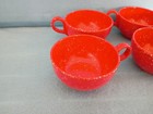 Mid Century Modern Confetti Melmac Red Coffee Cups 4 Melamine Vintage Glamping