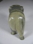 Vintage Hand Carved Alabaster Or Onyx Green Stone 3  Asian Elephant Figurine