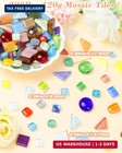 420g Mosaic Tiles For Crafts - 280pcs Glass Mosaic Kits  Mixed Shapes
