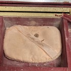 1940s Vintage Vanity Box W  Mirror  Latch Lid  Compartments  Beige red