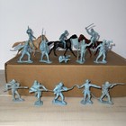 Vtg Marx Civil War Union Infantry Light Blue 16 Asst Figures Toy Soldiers Read
