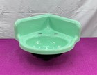 Ming Green Cast Iron Corner Bathroom Sink Professionally Refinished