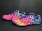 Saucony Track Shoes Womens Size 9 Pink Purple Spikes T f Sprint Racing Cleats