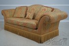 71654  Baker Damask Upholstered Sofa W  Bullion Fringe
