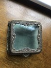 Lenwile Ardalt Japan Vintage Metal   Glass Hinged Casket Jewelry Box With Pillow