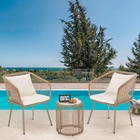 3-piece Outdoor Pe Rattan Bistro Furniture Set Patio Rattan Conversation Set