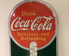1939 Robertson Drink Coca Cola Advertising Thermometer Silhouette Girl Sign