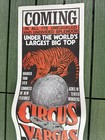 Circus Vargas Tiger Original Vintage 1976 Poster 7  By 22 