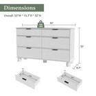 Black Dresser For Bedroom 6 Drawers Dresser Chest Of Drawers Wave-texture Finish