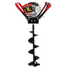 Xtremepowerus 2 3hp Ice Auger Hole Digger Gas 2-stroke 55cc With 8  Ice Bit Set