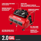 Craftsman Air Compressor  2 Gallon Portable Air Compressor 1 3hp Max 125 Psi Oil