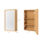 Bamboo Bathroom Medicine Cabinet With Mirror  Wall Mounted Storage Organizer