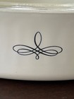 Vintage Blue Stamp Corning Ware Black Trefoil Scroll A-2   -b Casserole Dish Lid