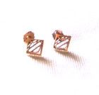 Harley Davidson 10kt Yellow White Gold Small Bar   Shield Logo Stud Earrings