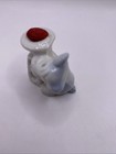 Vintage Schnauzer Figurine Pin Cushion Mini 2in Japan Ceramic Collectible Z10