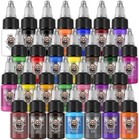 Vibrant Tattoo Pigment Kit - 28 Colors  Easy Absorption  15ml Bottles